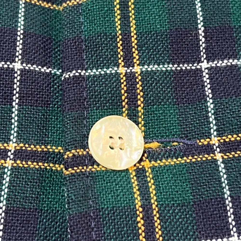 Vintage Good Lad Lord & Taylor Tartan Plaid Blazer Jacket Green Kid's Youth Sz 7